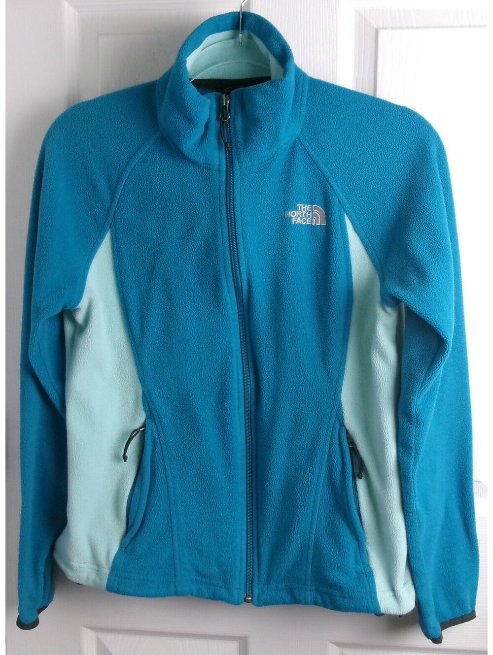 The North Face Womens S Polartec Classic Fleece Jacket Blue Aqua Full Zip